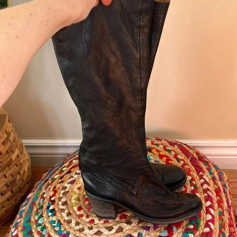 Fiorentini + Baker black leather  high boots